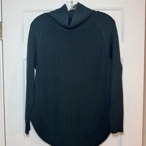 Athleta hunter green wool blend funnel neck sweater XS